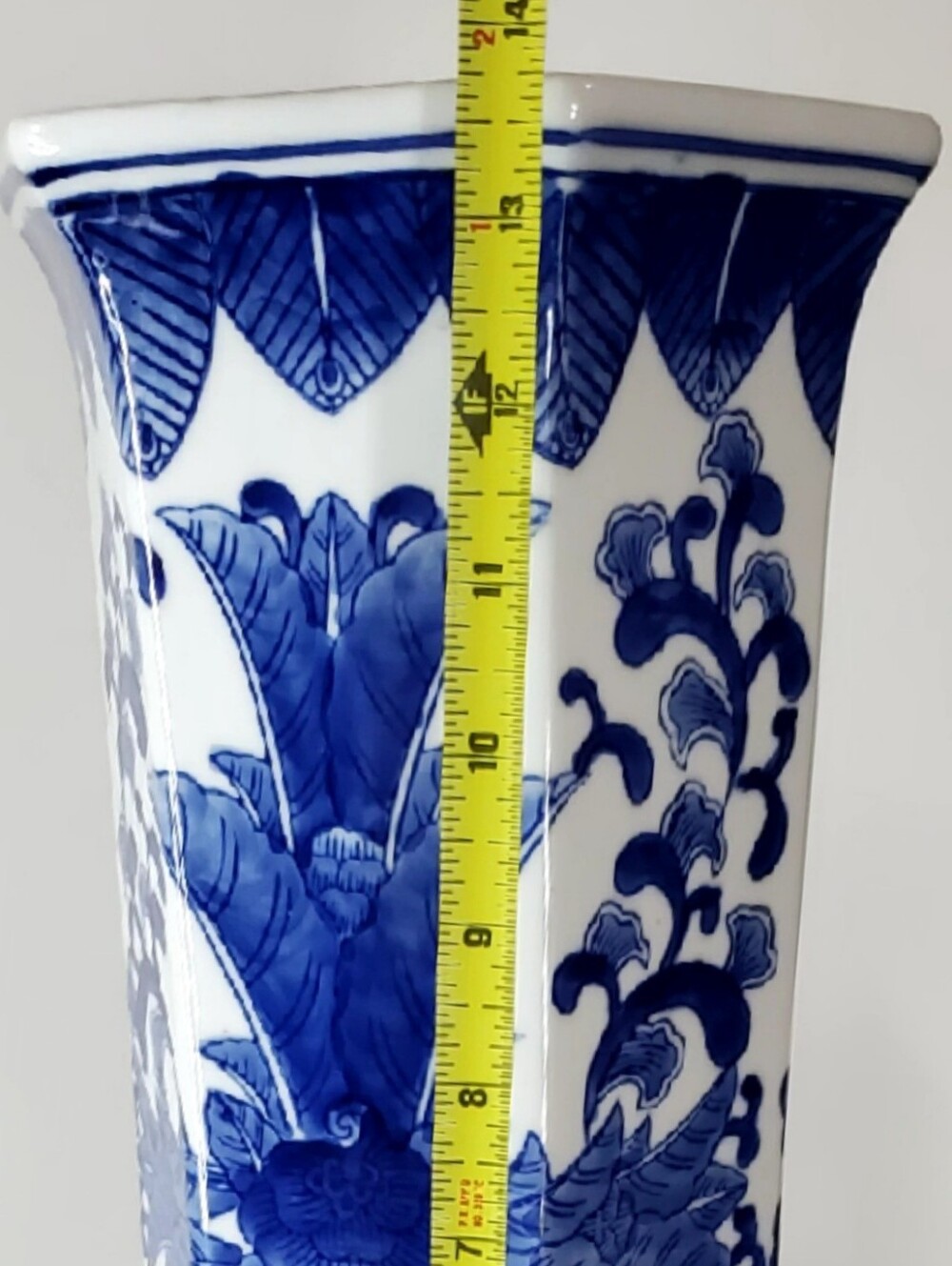 13 3/4" Delft Style Transfer+Painted Blue Wht Chinoiserie Chinese Export Ware - Picture 7 of 13